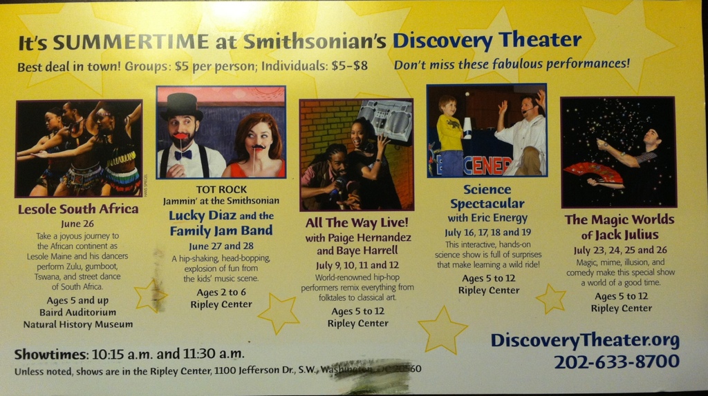 Discovery Theater Summer Programs