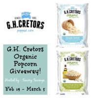 GH Cretors Organic Popcorn Giveaway Feb 19-March 5